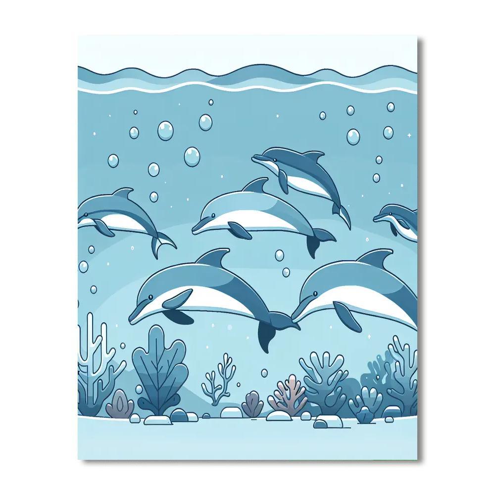 Dreamy Dolphin Dive Paint By Numbers Kits