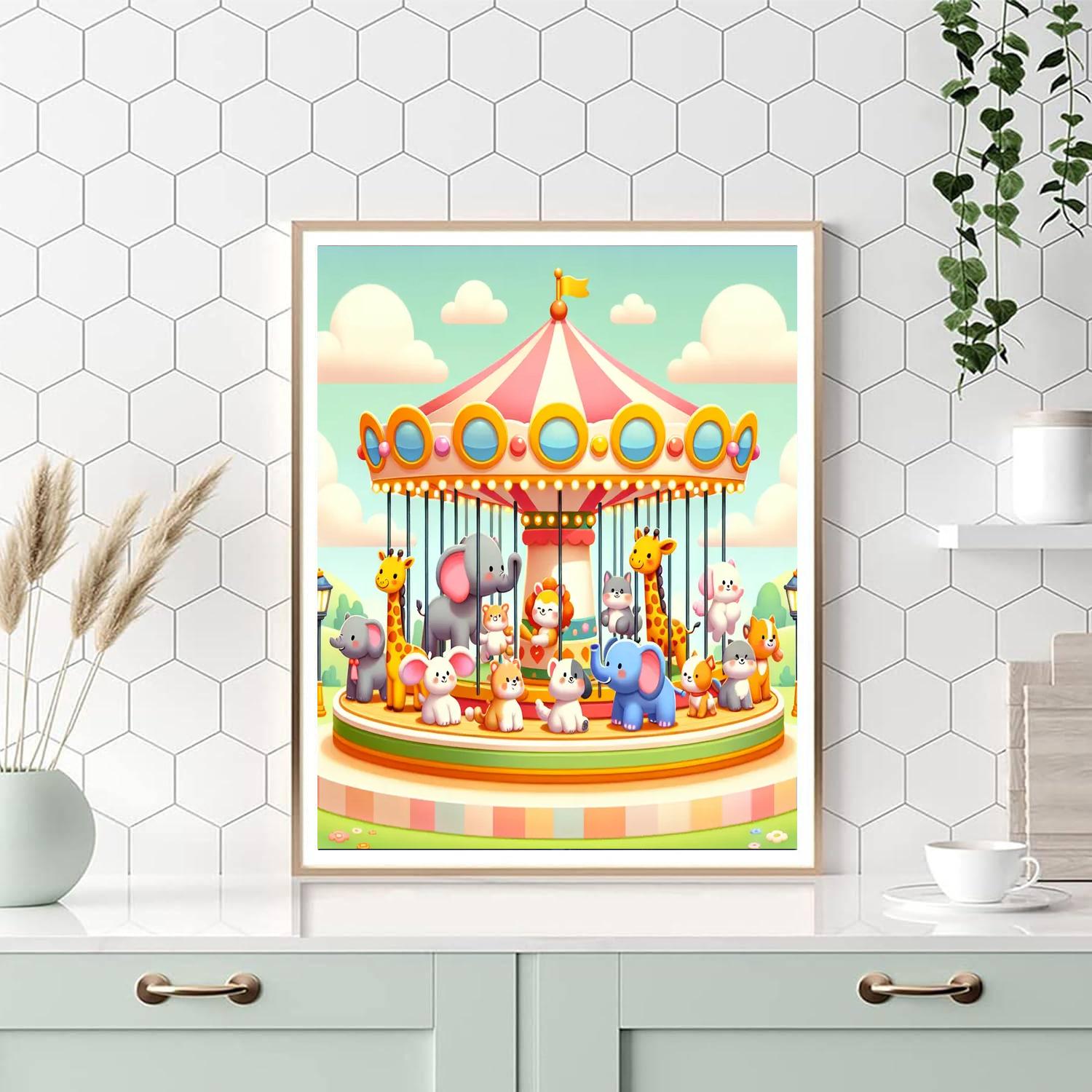Cuddly Critter Carousel Paint By Color