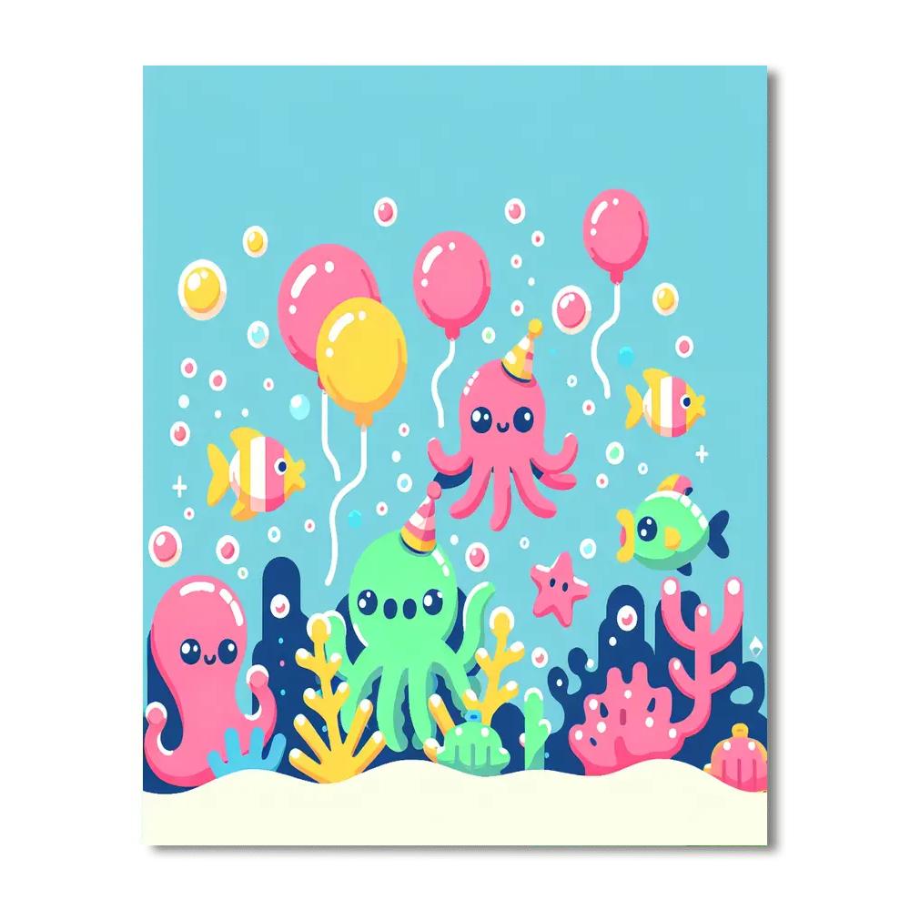 Underwater Bubble Party Painting By Numbers Kit