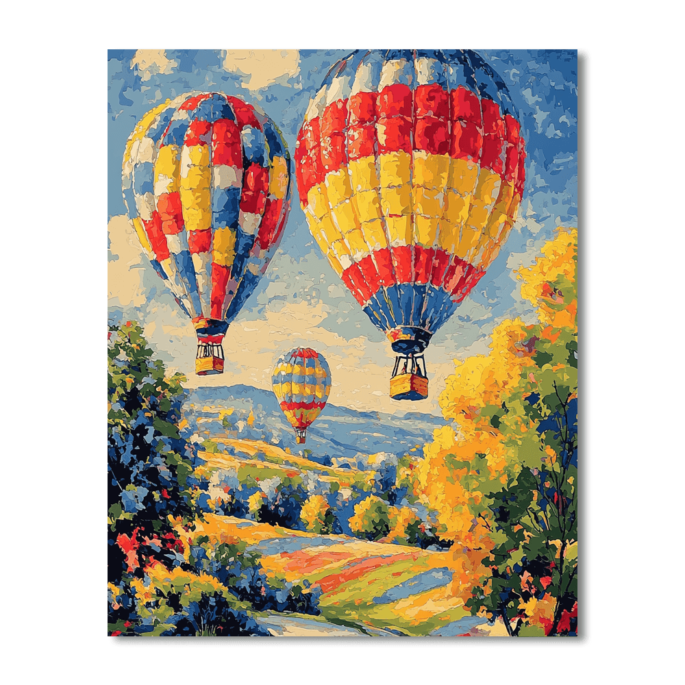 Mary Cassatt Inspired Vintage Balloon Adventure  DIY Paint By Numbers