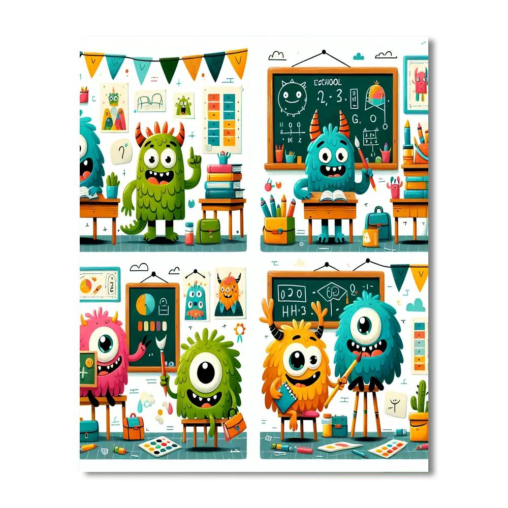 Friendly Monster Academy Painting By Numbers Kit
