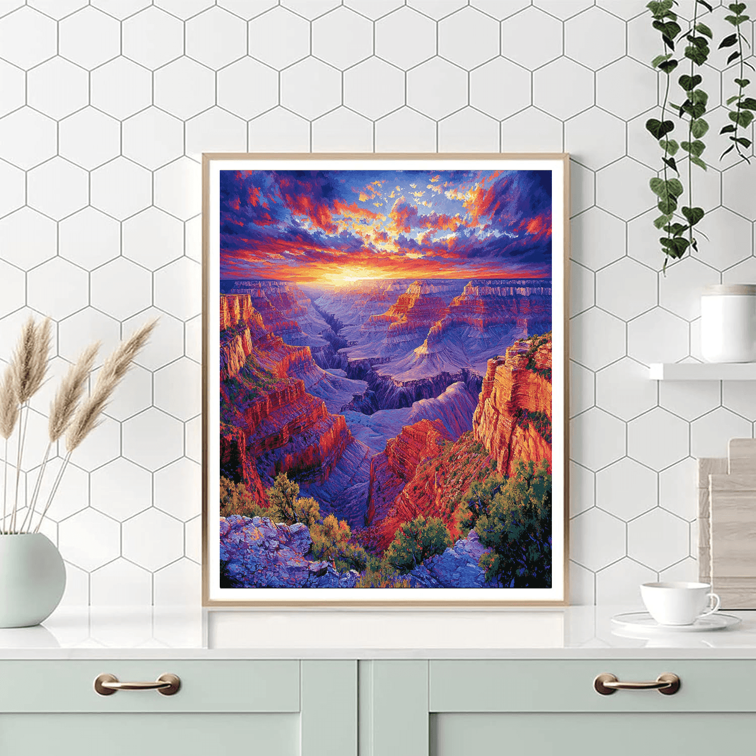 Thomas Moran Inspired Colorful Canyon  Paint By Color