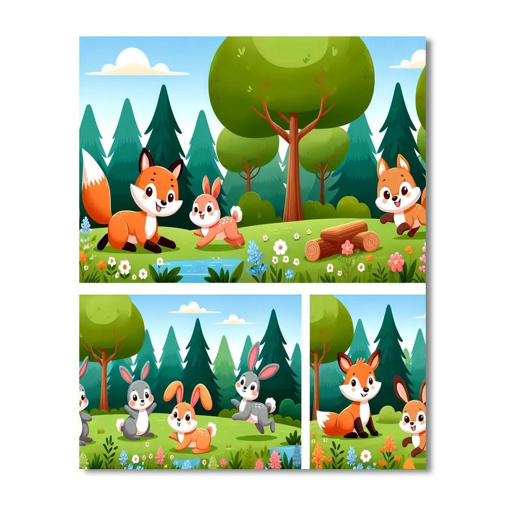 Fun Woodland Animals Number Painting
