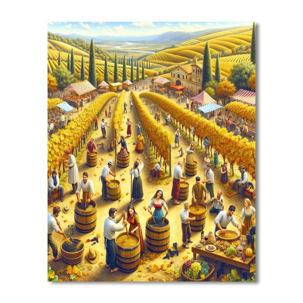 Ribeira Sacra Wine Harvest Festival Paint By Numbers Art