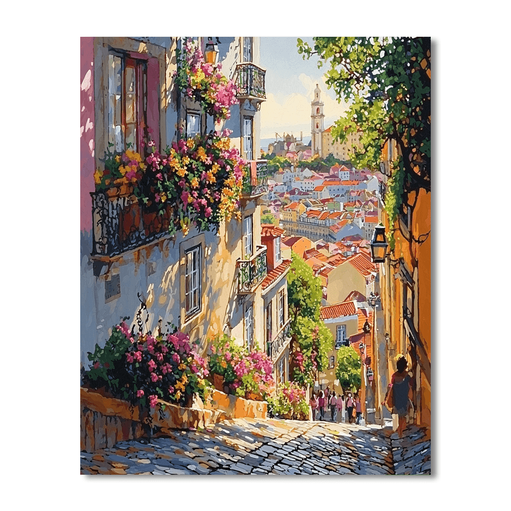 Lisbon's Alfama District Numbered Painting Kits