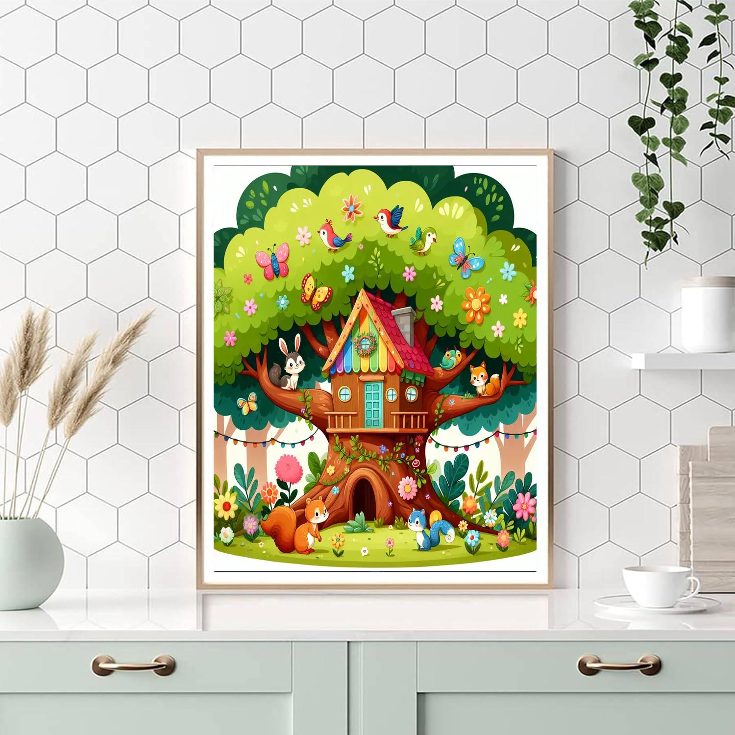 Fairytale Treehouse Paint By Numbers