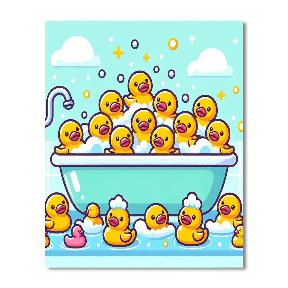 Bubble Bath Duck Party Paint By Number