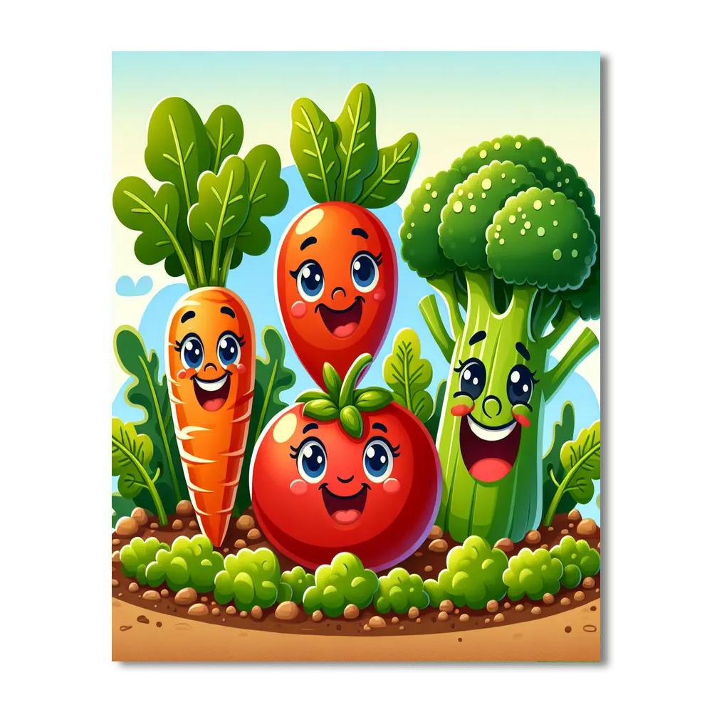 Silly Vegetable Friends Painting By Numbers Kit