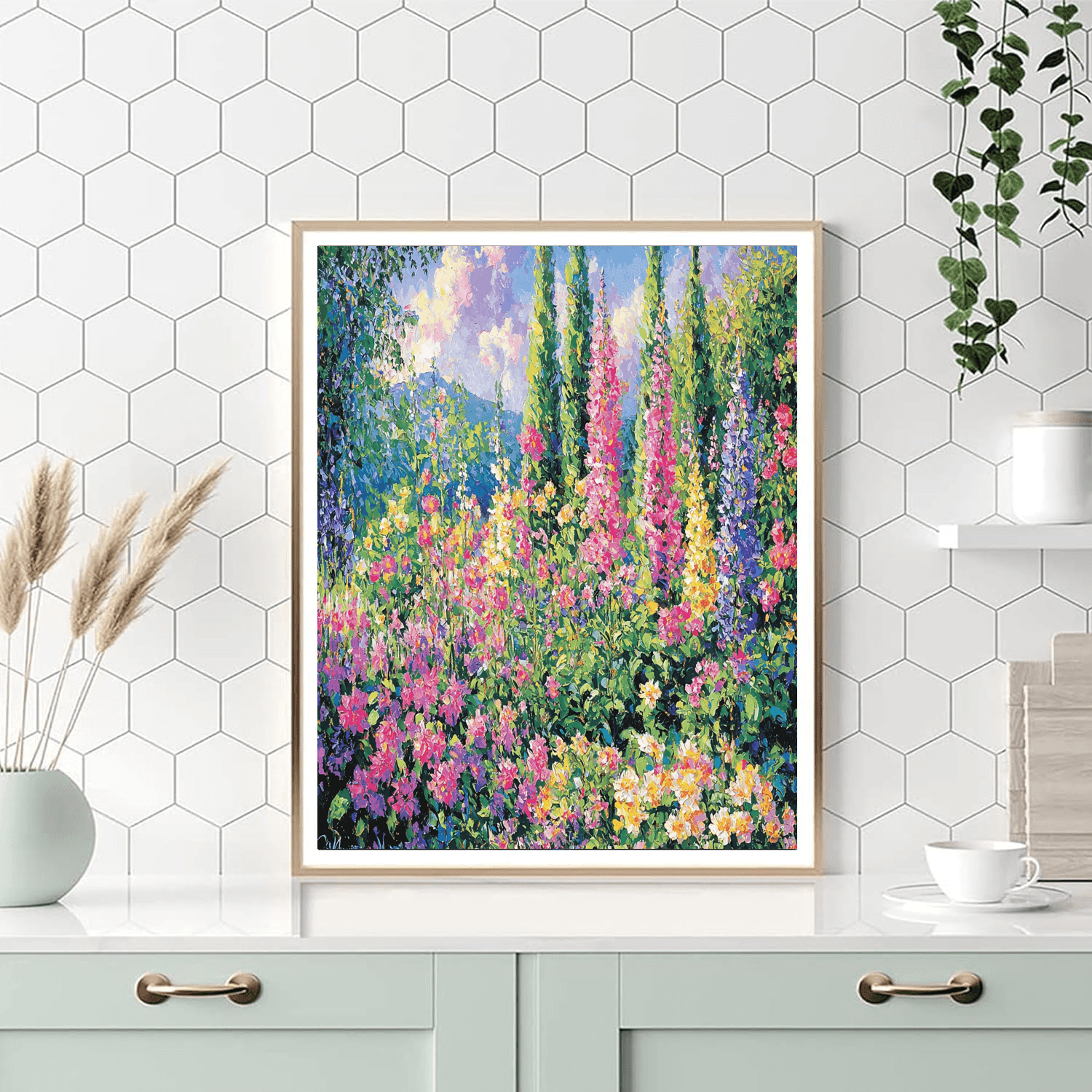 Claude Monet Inspired Dreamy Garden  Number Painting