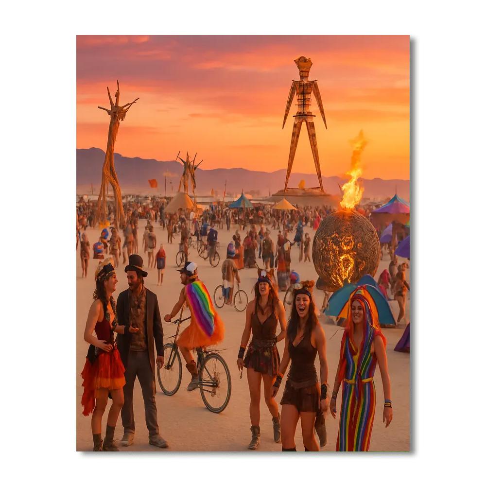 The Burning Man Festival - Nevada, Usa Painting Number Kit