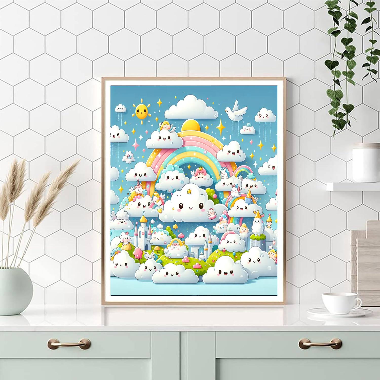 Friendly Cloud Kingdom Paint By Numbers Art