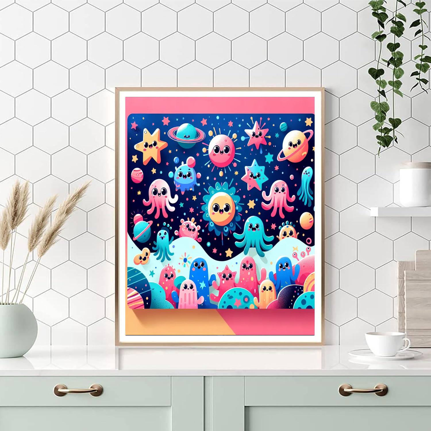 Dreamy Cosmic Creatures Paint By Numbers Art