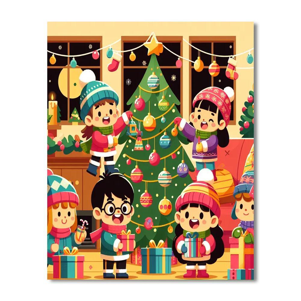 Lively Holiday Celebration Numbered Painting Kits