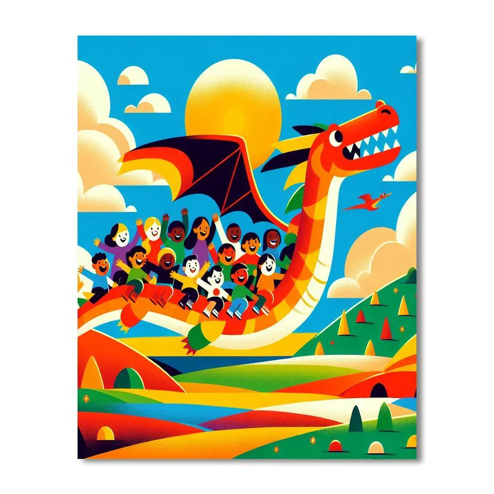 Fantasy Dragon Adventure Painting Number Kit