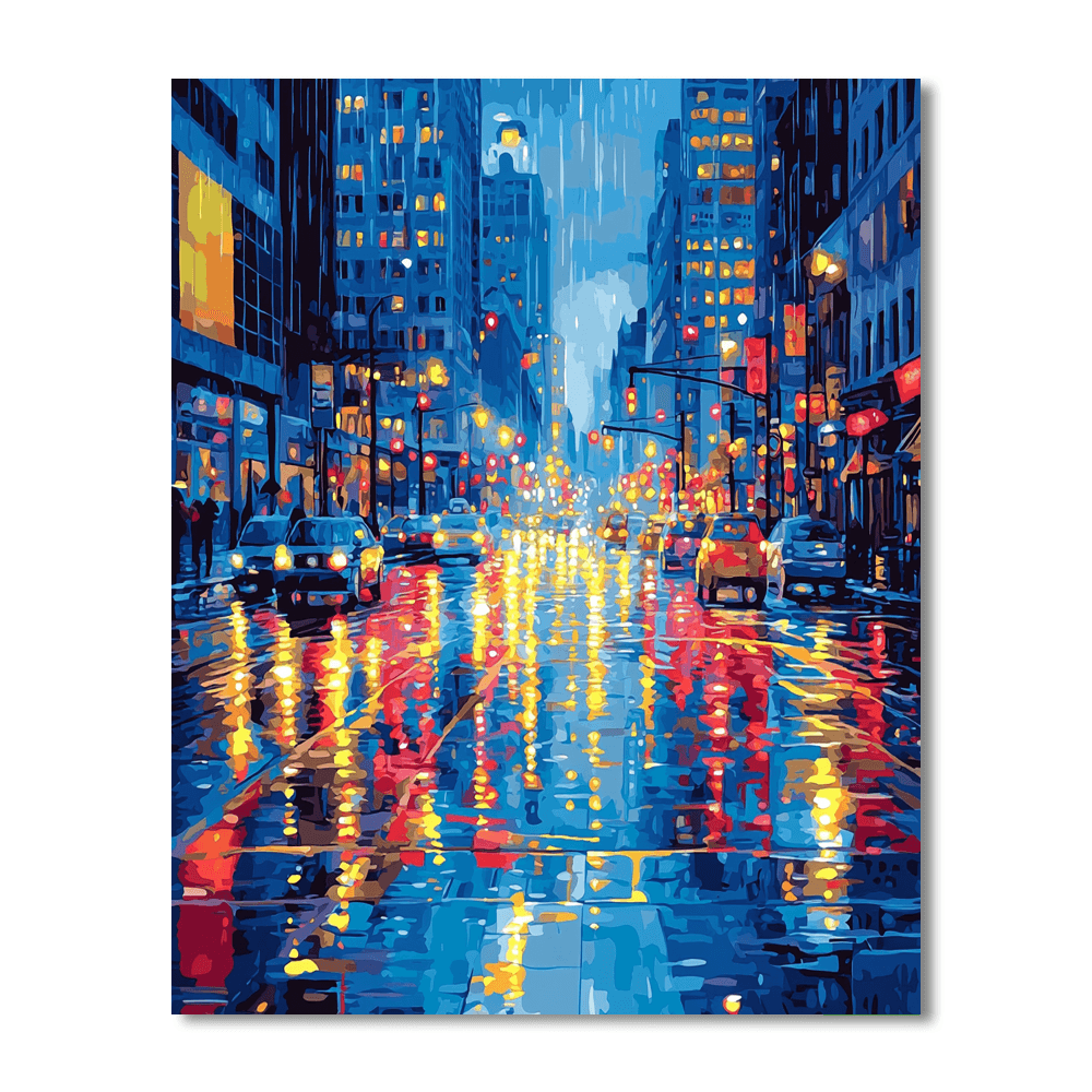 Edward Hopper Inspired City Lights Reflections  Paint By Numbers Art