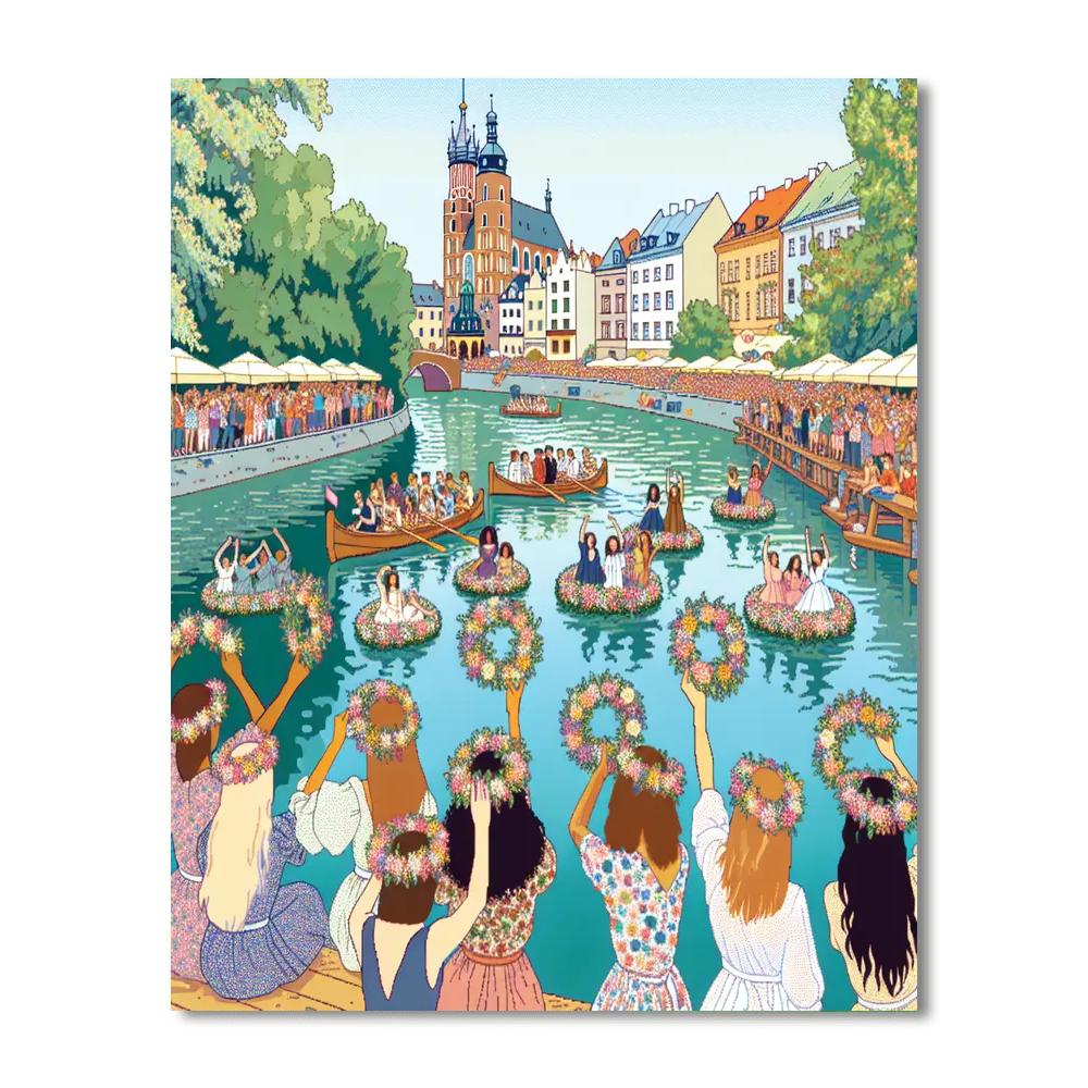 Krakow's Wianki Festival - Poland Painting Number Kit