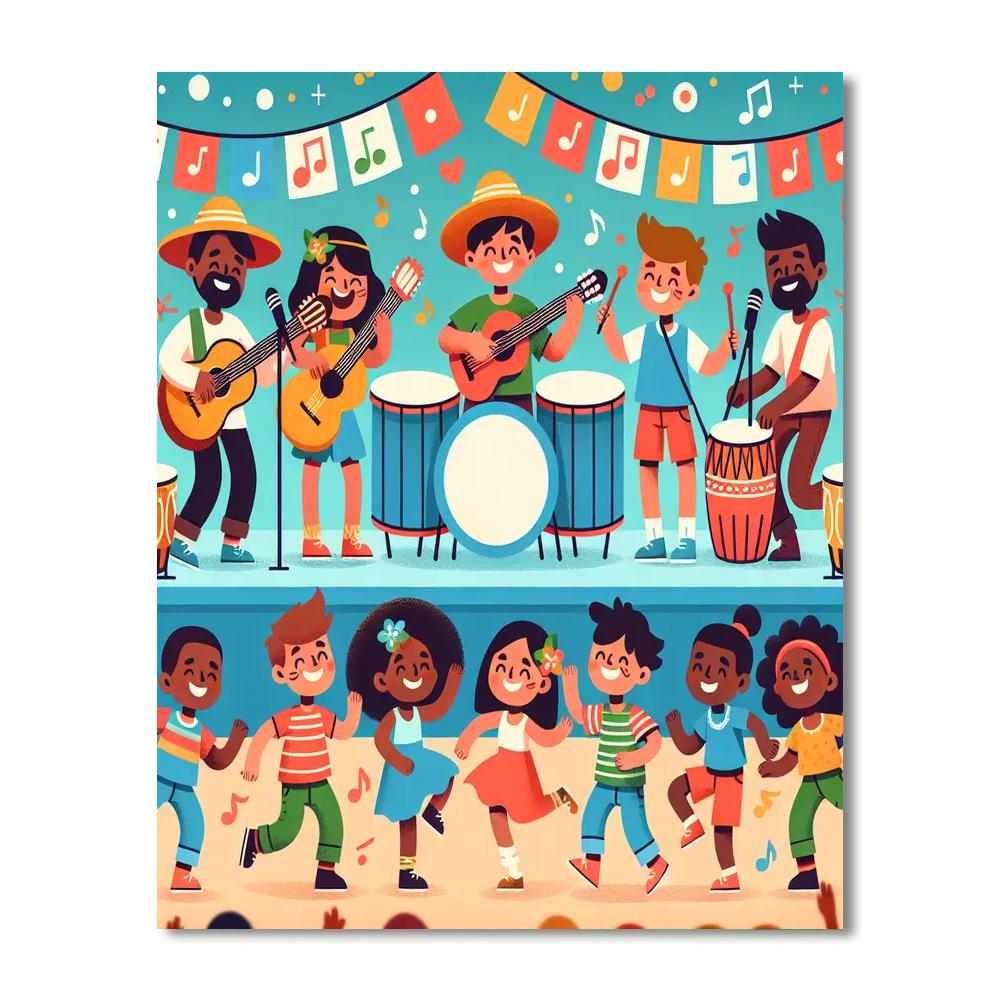 Festival Of Music And Dance Painting Number Kit