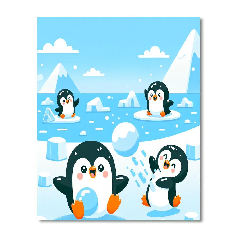 Adventurous Penguins Painting Number Kit