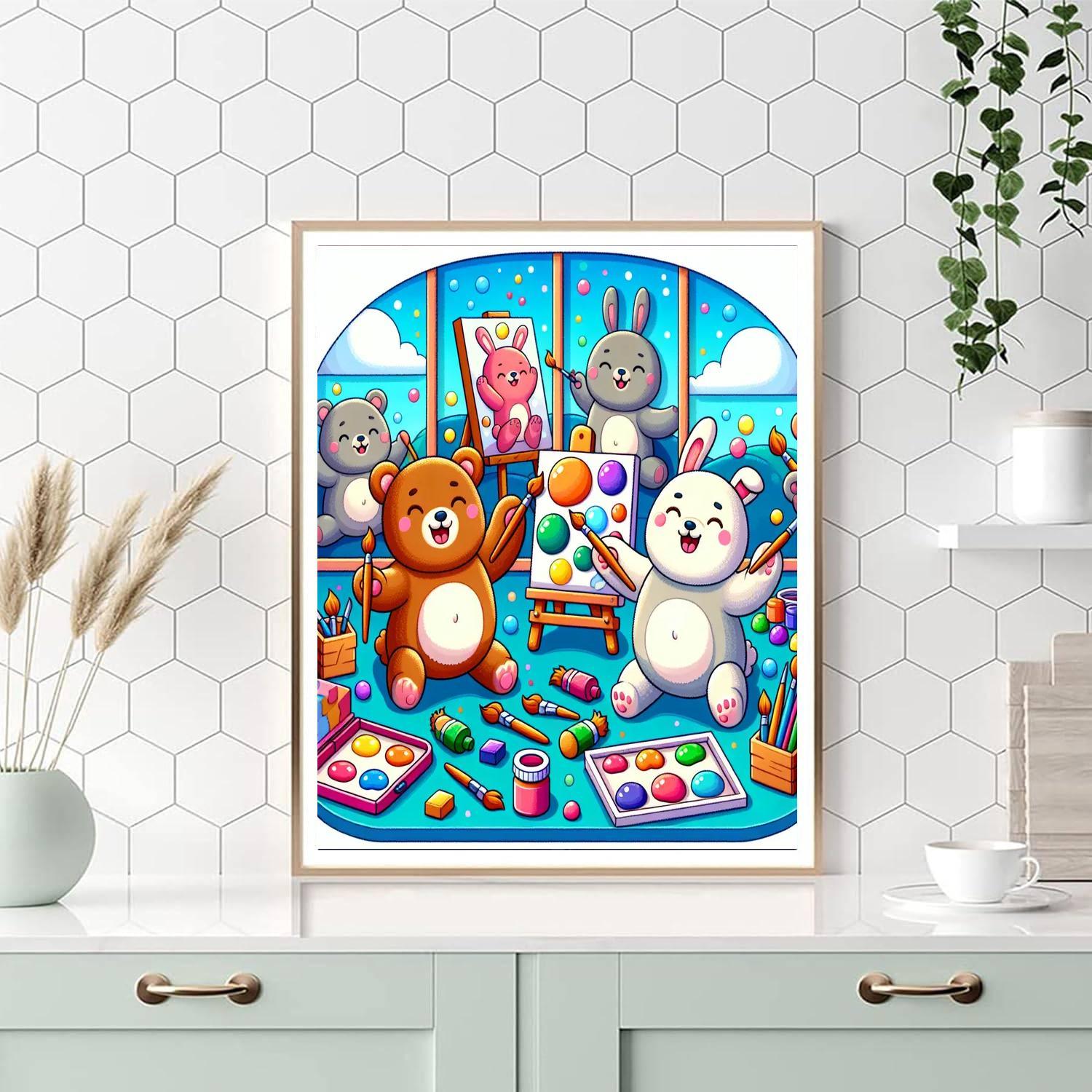 Whimsical Animal Artists Paint By Numbers Art