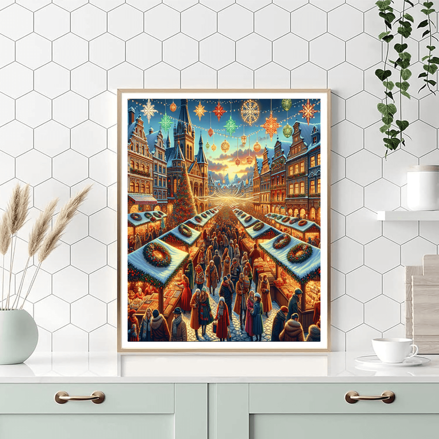 Harrogate Christmas Market - England Painting By Numbers Kit