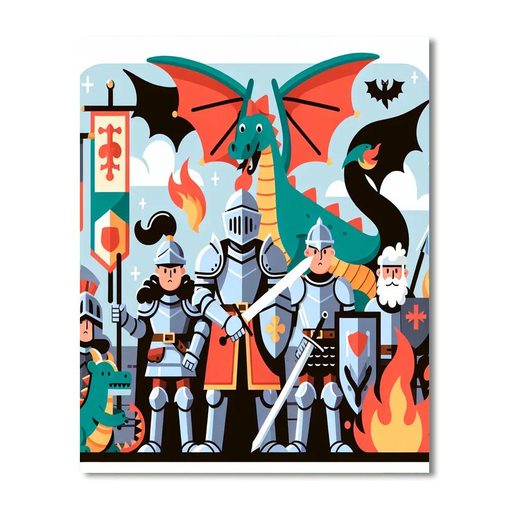 Merry Medieval Times Numbered Painting Kits