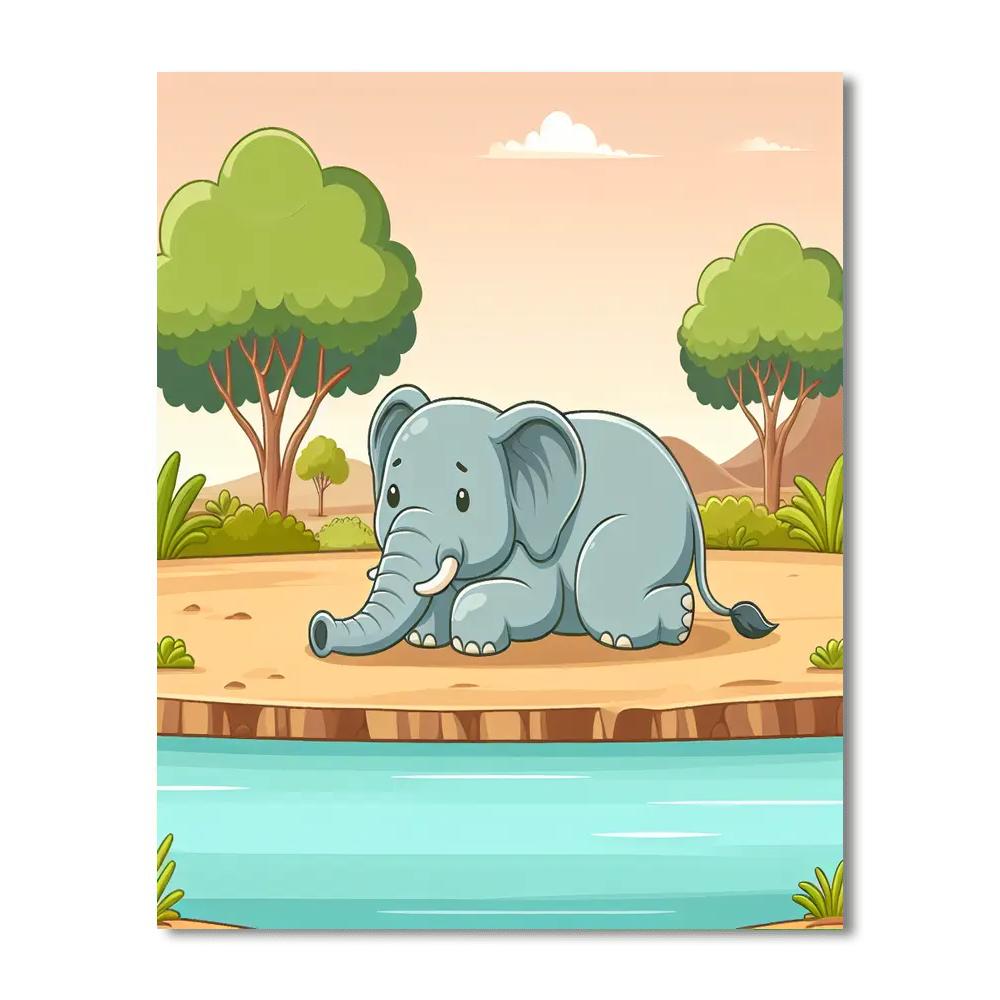 Elephant's Elysium Number Painting