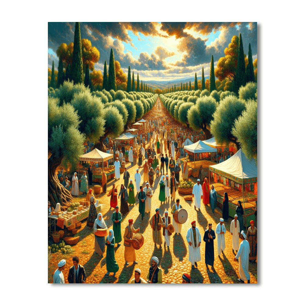 Fête De L'olivier - Tunisia Number Painting