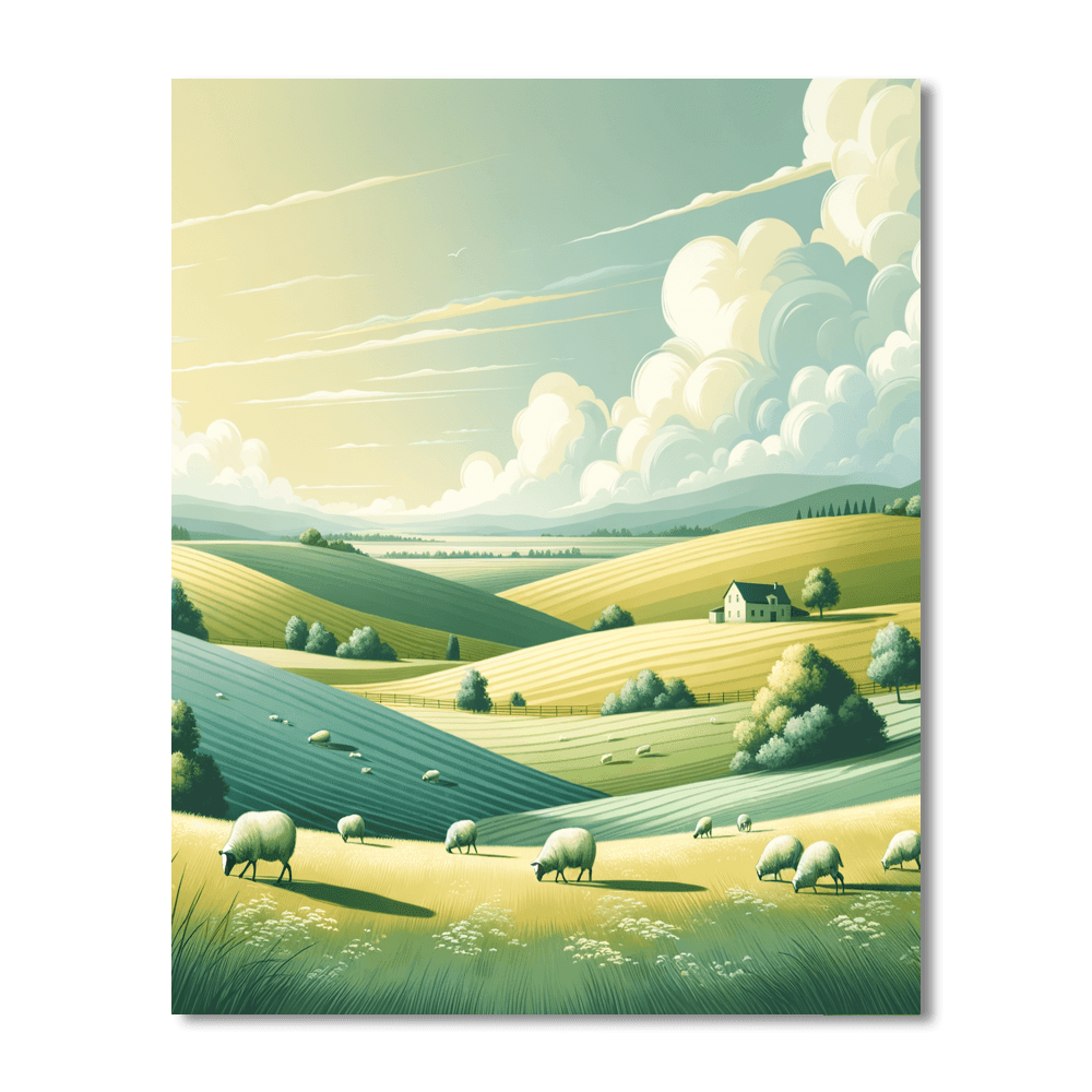 Peaceful Pastoral Scene DIY Paint By Numbers