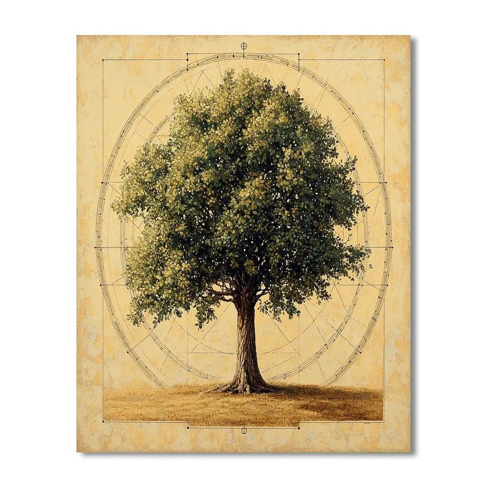 Leonardo Da Vinci Inspired Eternal Arboreal Elegance  Numbered Painting Kits