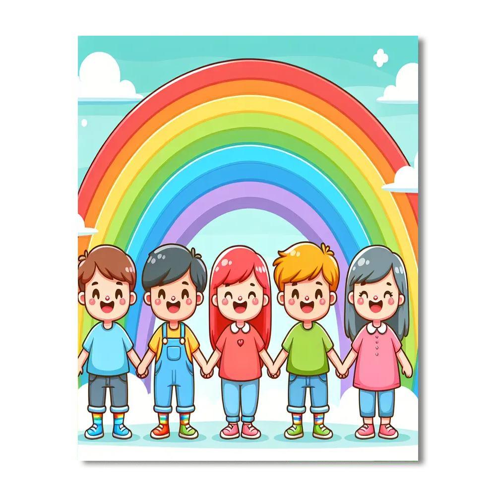 Bright Rainbow Friends Paint By Numbers Kits