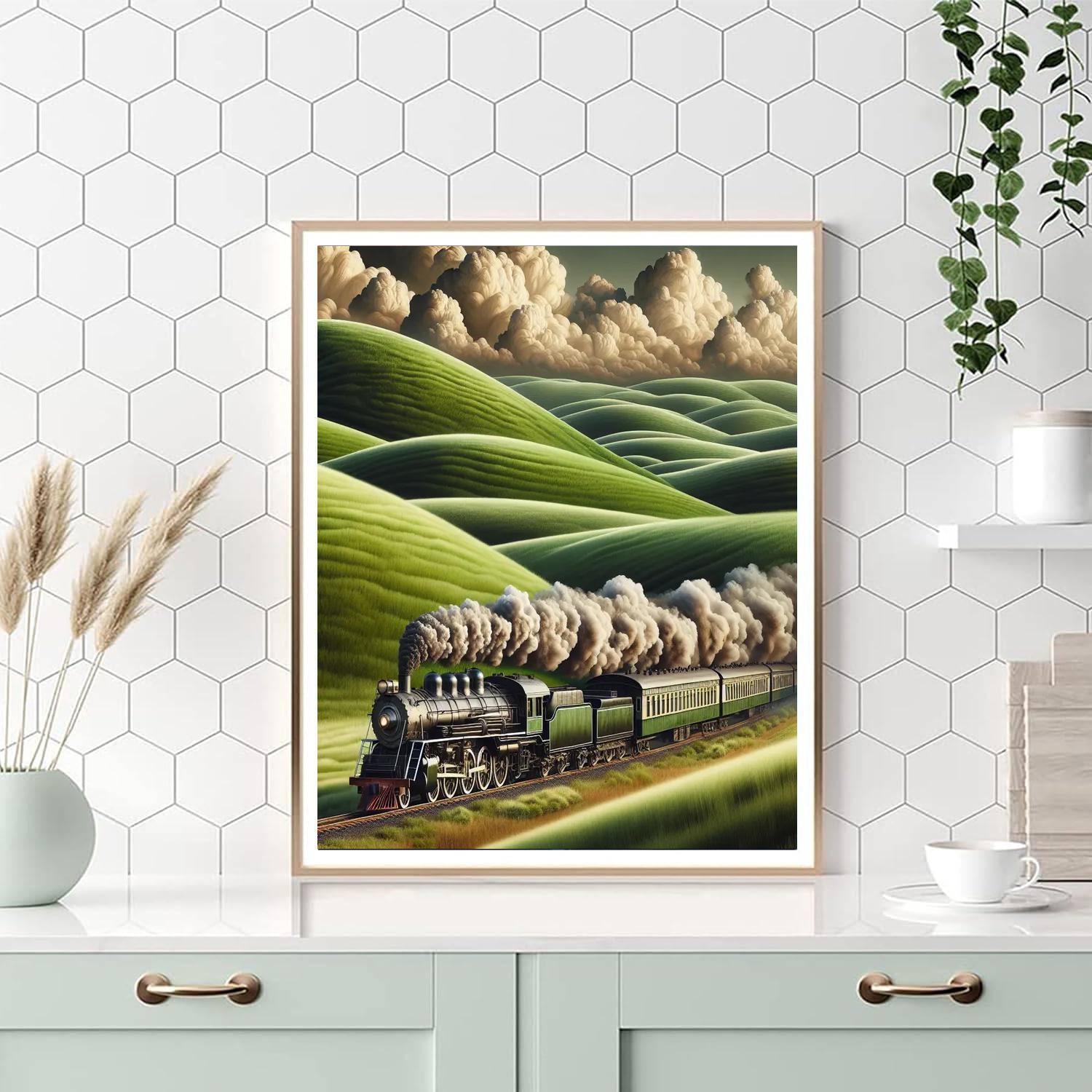 Vintage Train Excursion Number Painting