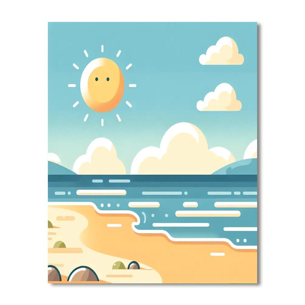 Serene Seaside Scene Paint By Numbers Art