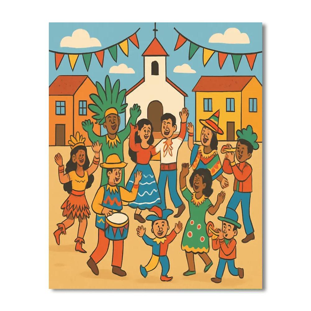 Harmonious Village Festival Painting By Numbers Kit