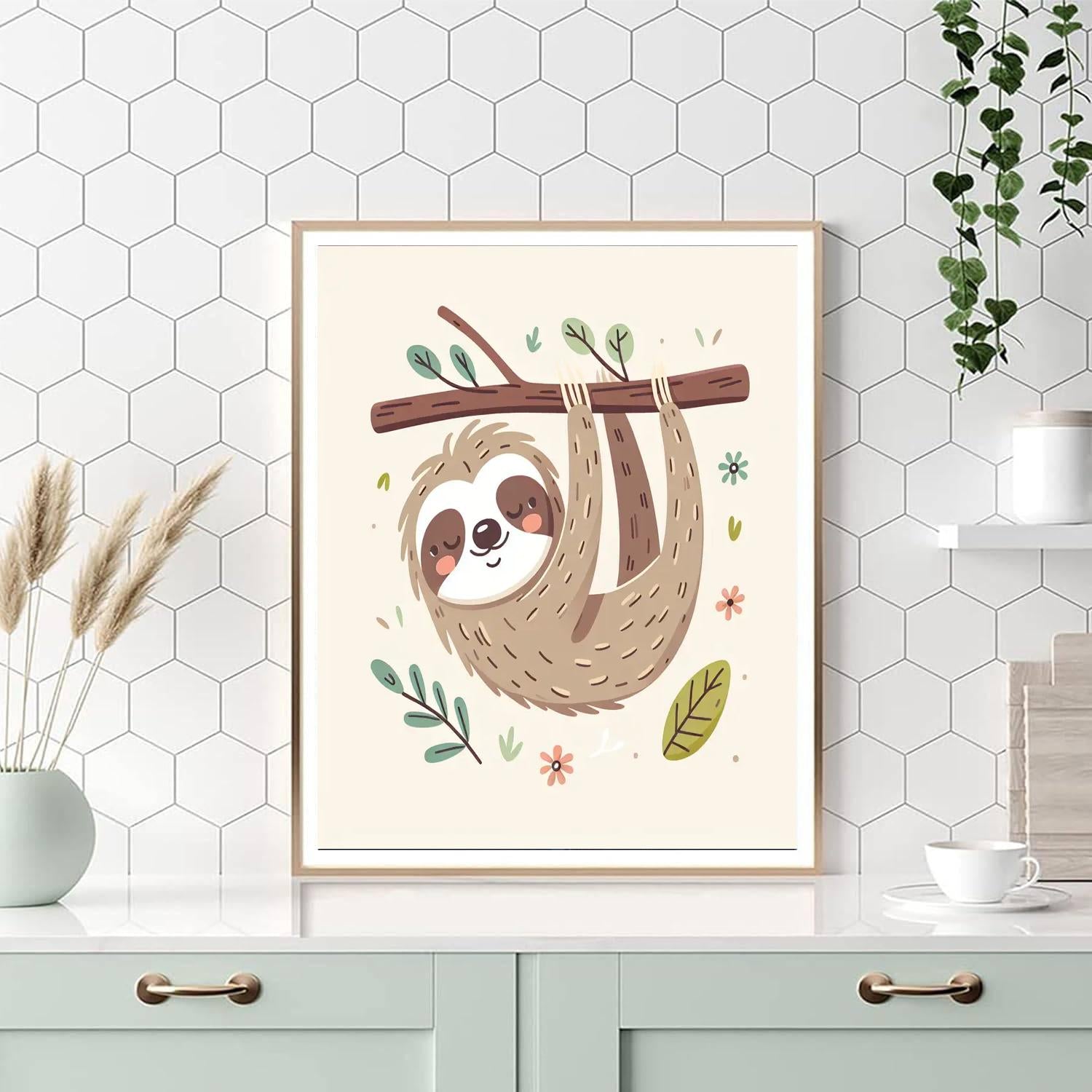 Charming Sloth DIY Paint By Numbers