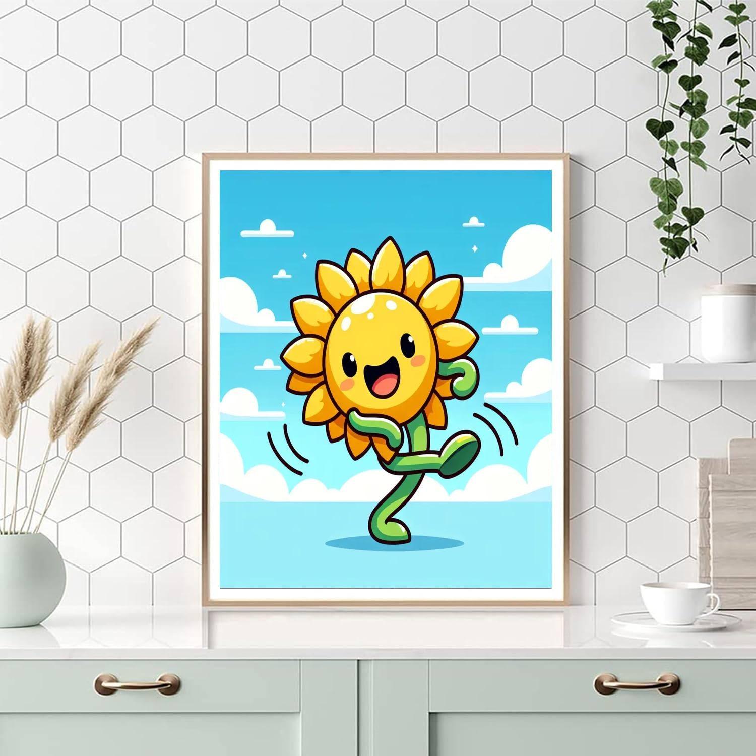 Dancing Sunflower DIY Paint By Numbers