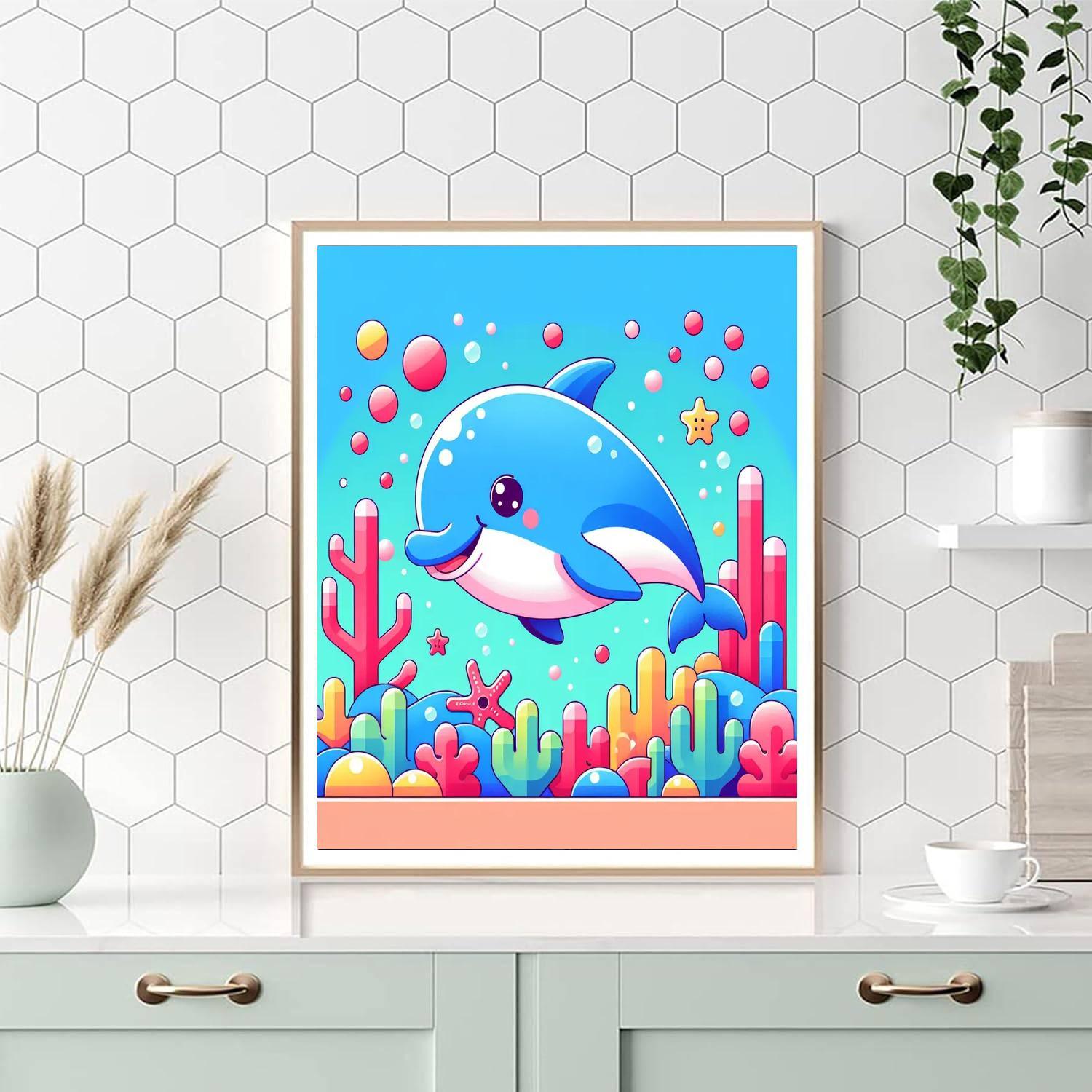 Whimsical Dolphin Paint By Numbers Art