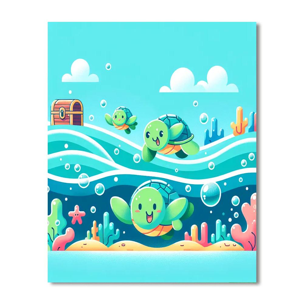 Turtle Treasure Tides Numbered Painting Kits