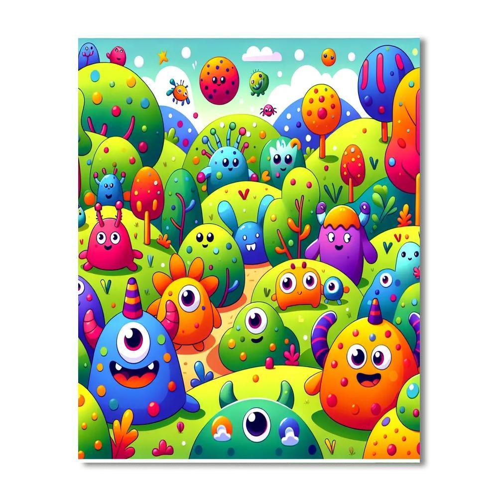Friendly Monster Kingdom Painting By Numbers Kit