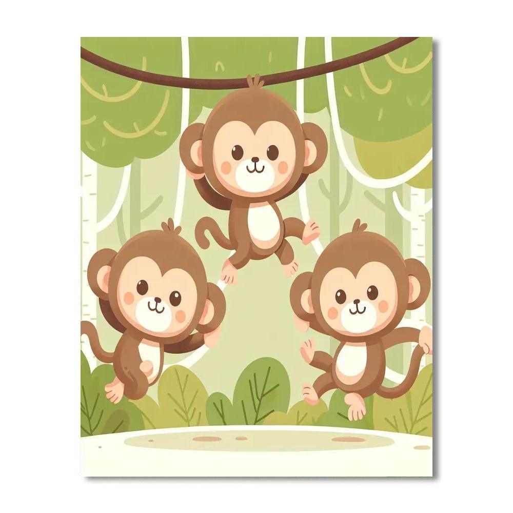 Jungle Monkey Fun Numbered Painting Kits