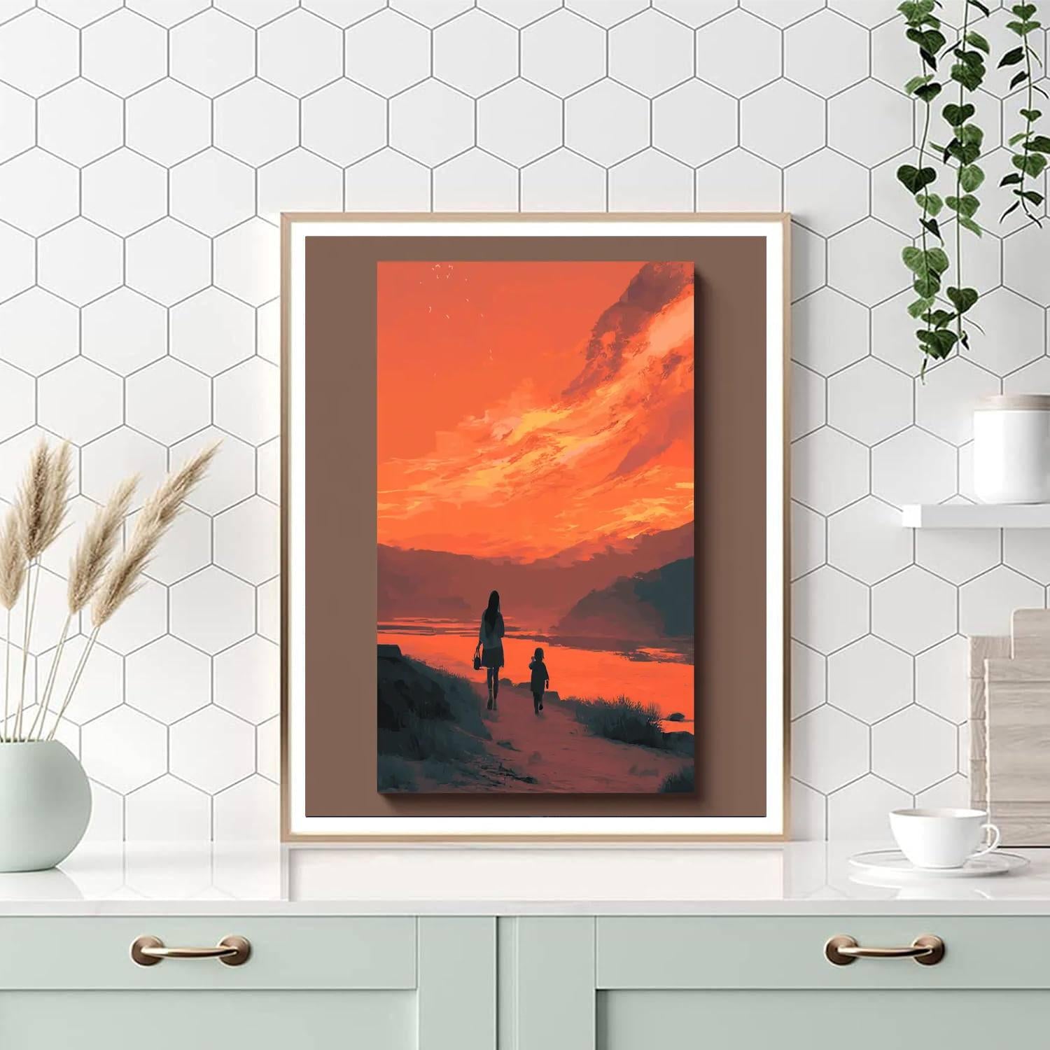 Sunset Stroll With Mom Paint By Numbers Kits