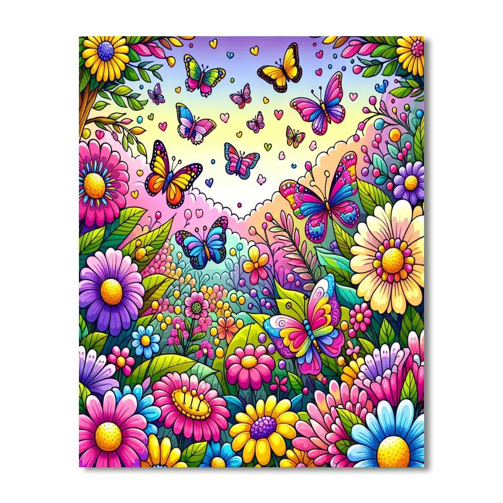 Radiant Butterfly Haven Numbered Painting Kits