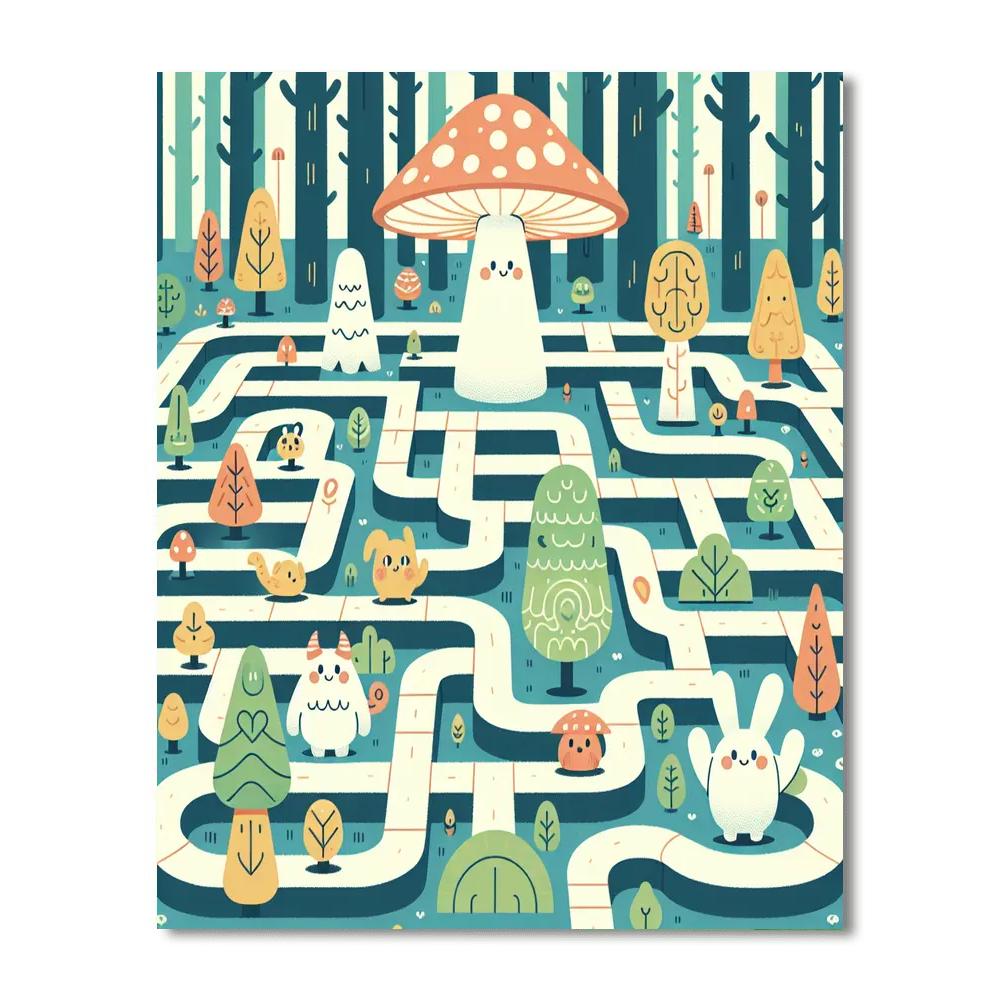 Mystical Woodland Maze Paint By Color
