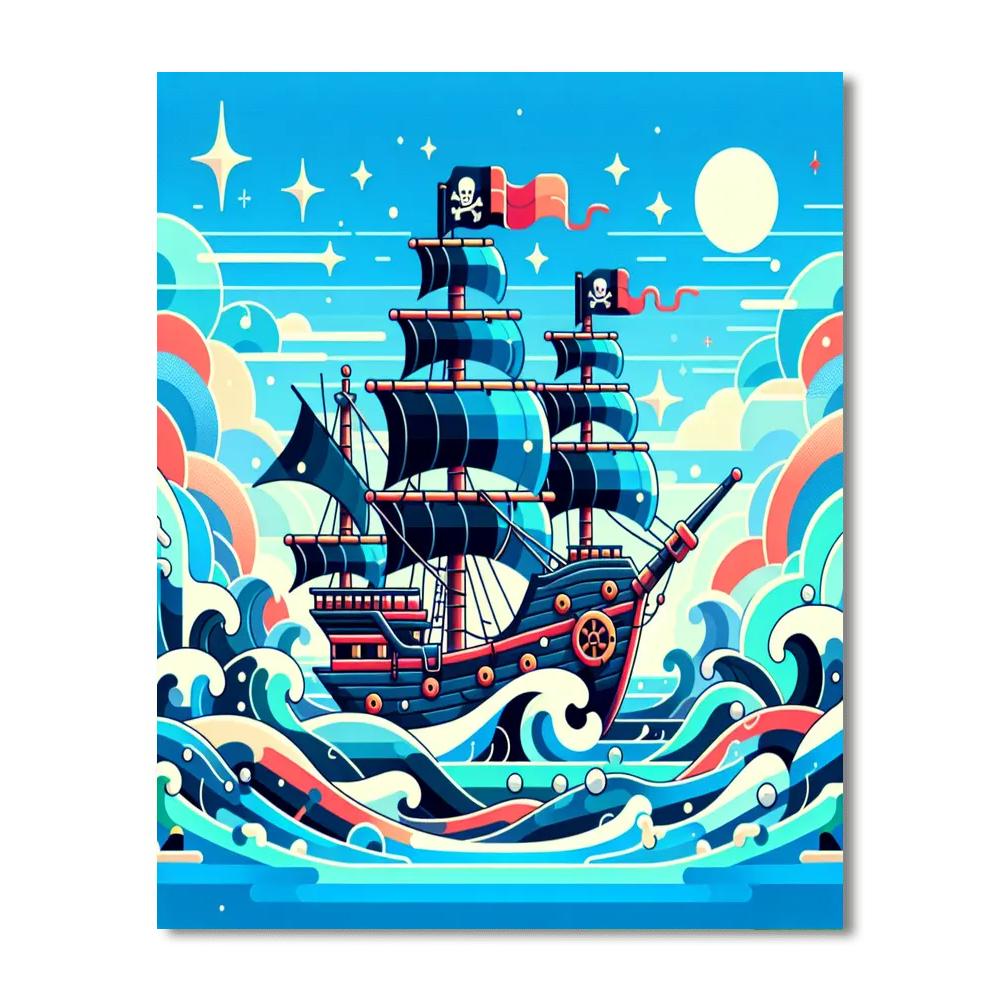 Pirate Ship Paint By Numbers Art