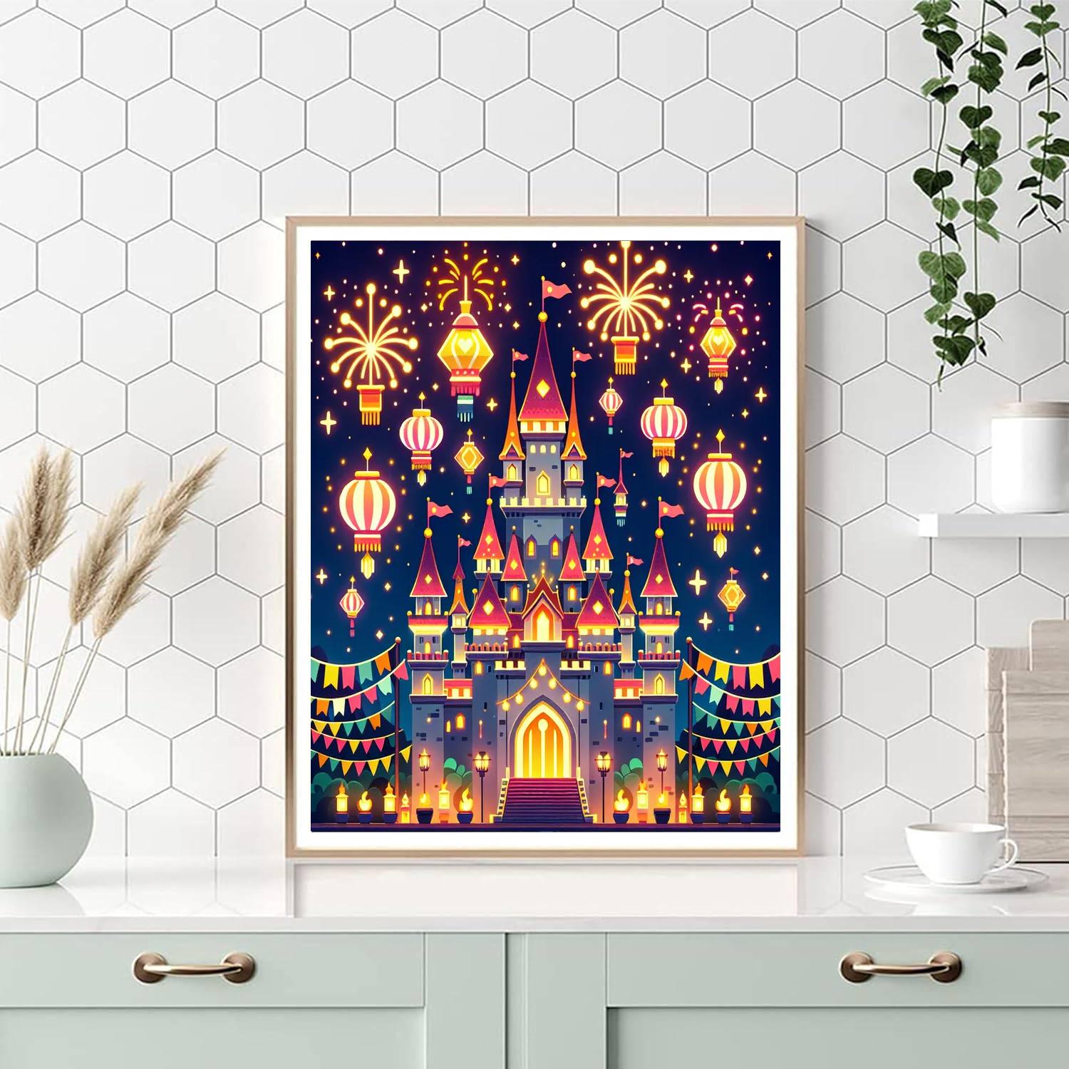 Castle's Festival Of Lights Number Painting