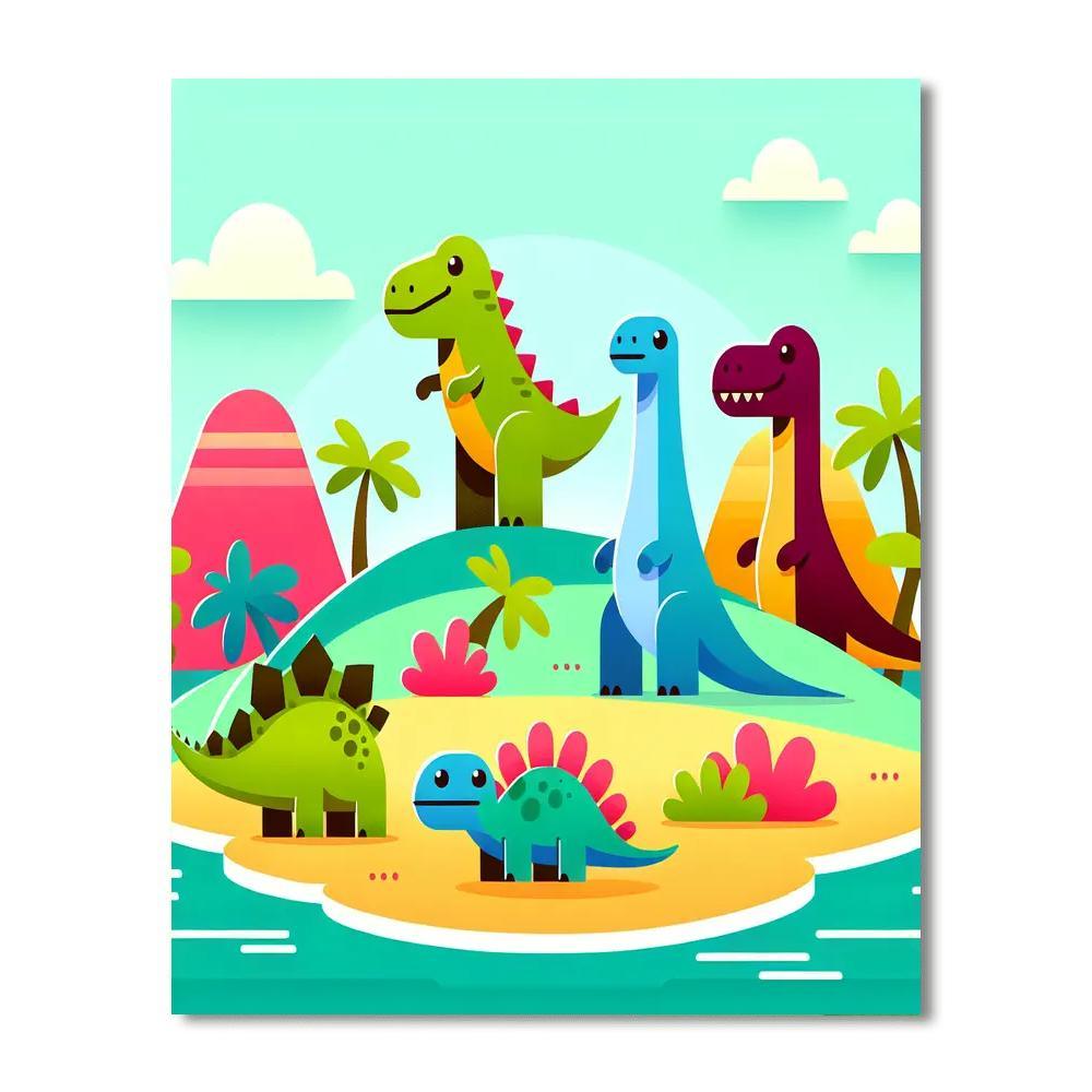 Dino Discovery Island Paint By Numbers