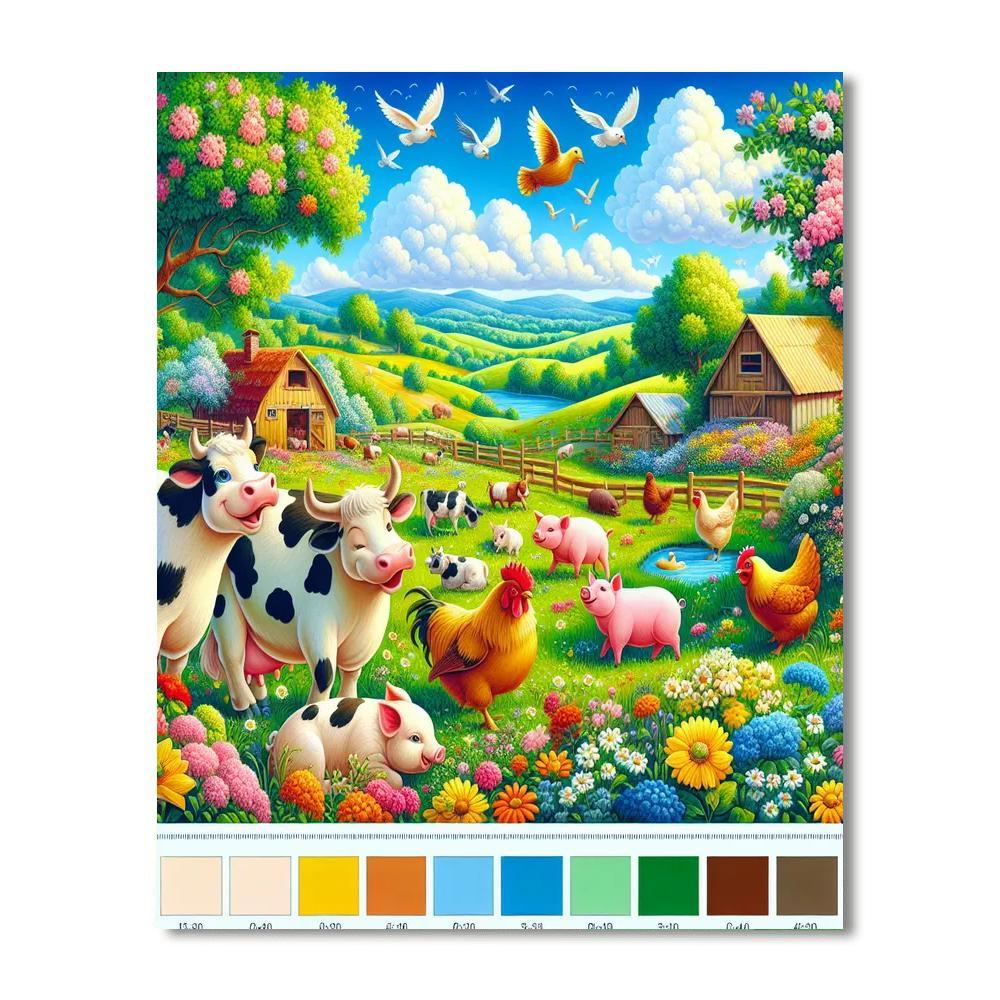Sunny Farm Days Paint By Numbers