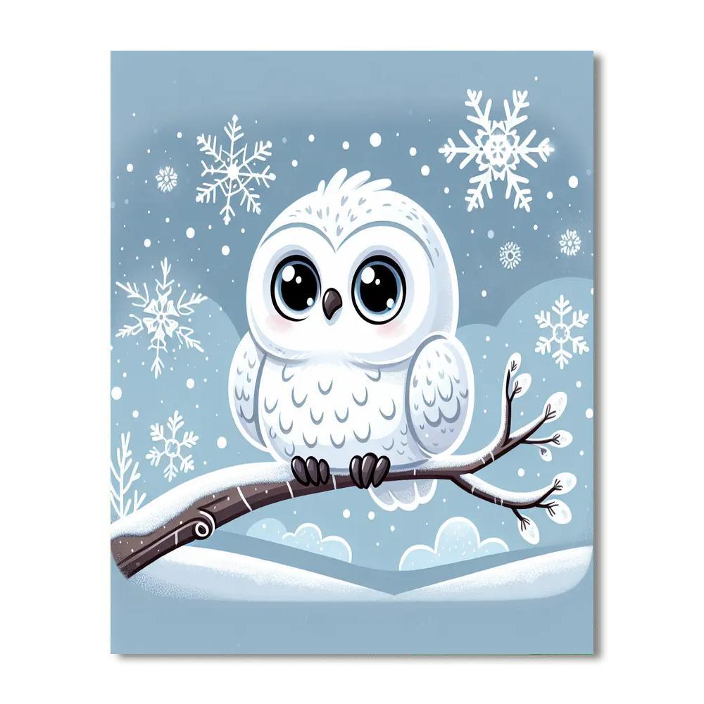 Charming Snowy Owl Painting By Numbers Kit
