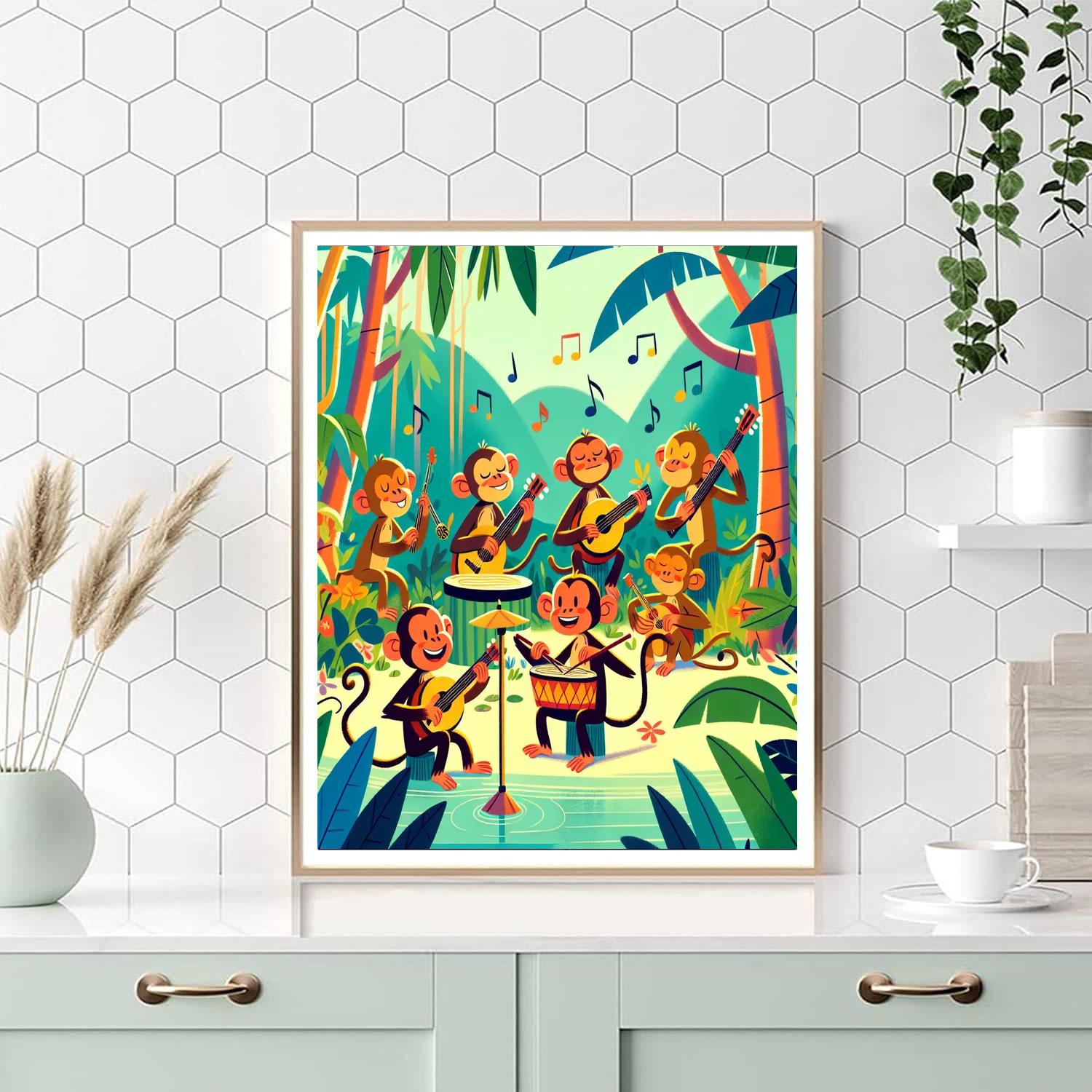 Musical Monkey Band Painting Number Kit