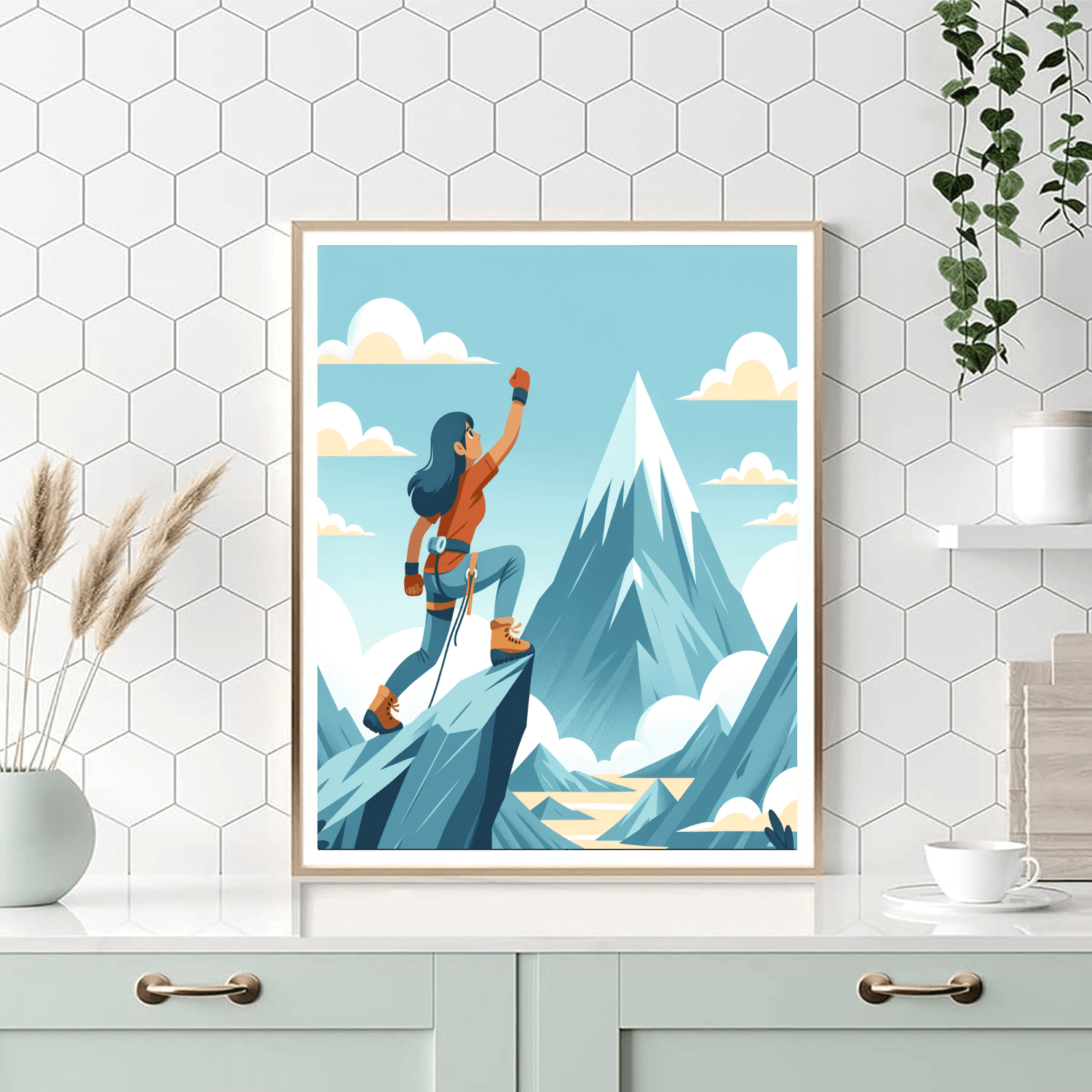 Mountain Climber's View DIY Paint By Numbers