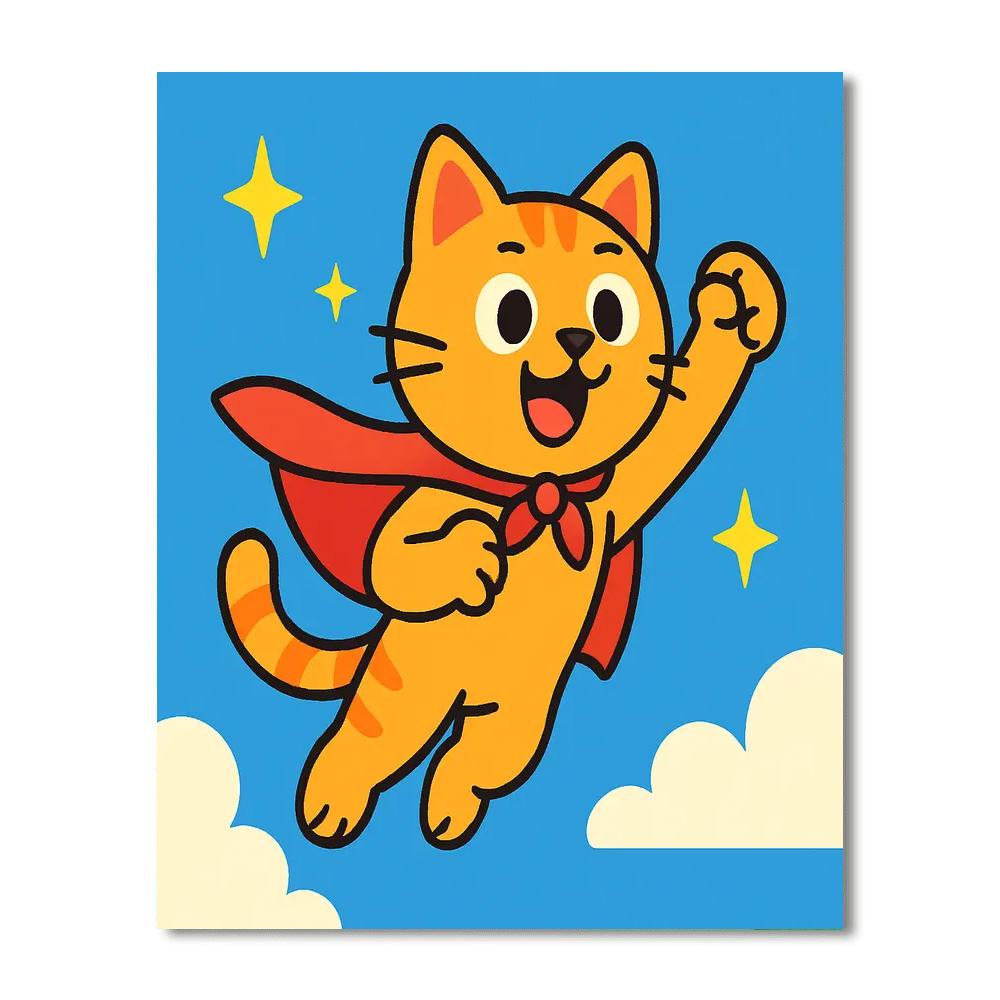 Daring Superhero Cat Paint By Number